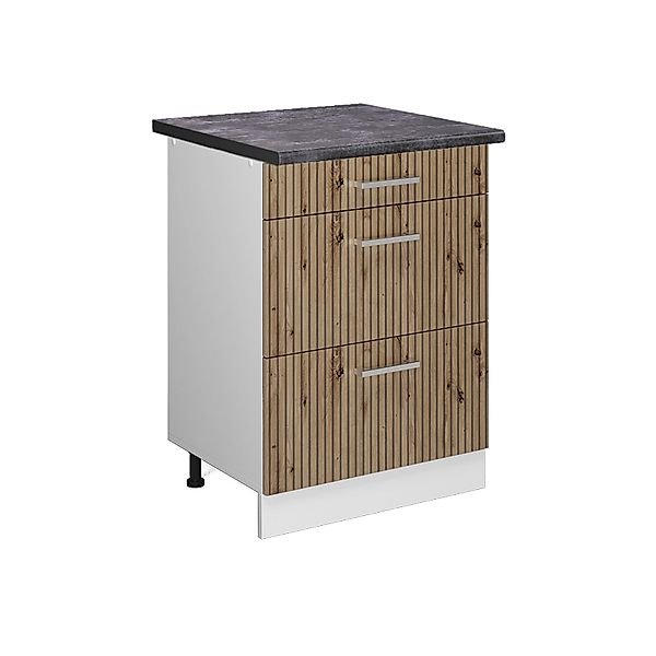 Vicco Küchenunterschrank R-Line Artisan-Eiche/Weiß 60 cm mit Schubladen AP günstig online kaufen