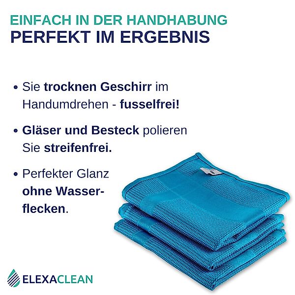 ELEXACLEAN Geschirrtuch Küchentücher Mikrofaser Poliertücher, (Set, günstig online kaufen