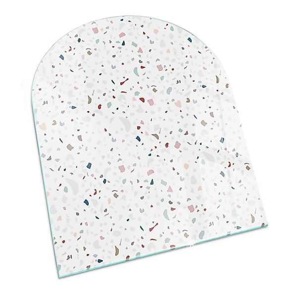 Tulup Glasplatte für Kamin Muster mit Kleinen Formen Glasbodenplatte für Ka günstig online kaufen