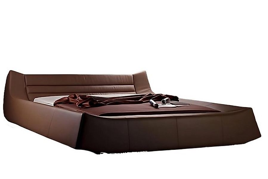 JVmoebel Bett Polster Doppel Hotel Betten Schlaf Zimmer Leder Stoff Braun, günstig online kaufen