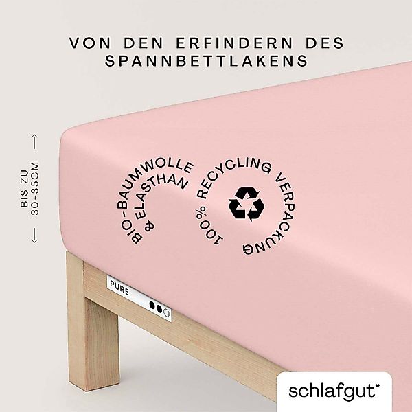 Schlafgut Spannbettlaken PURE Bio-Baumwolle mit Elasthan, günstig online kaufen