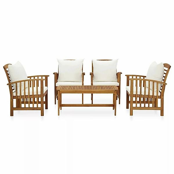5-tlg. Garten-lounge-set Mit Auflagen Massivholz Akazie günstig online kaufen
