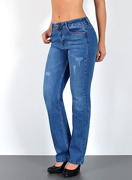 ESRA Straight-Jeans Stretch-Jeans Damen High Waist günstig online kaufen