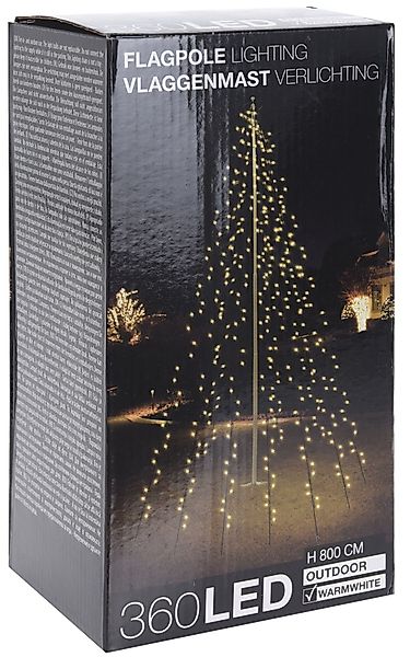 Spetebo LED-Lichternetz LED Fahnenmast Lichterkette 360 günstig online kaufen