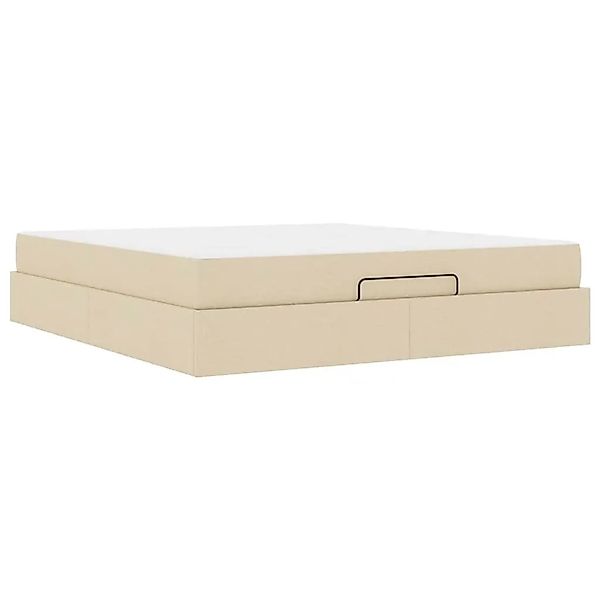 vidaXL Bettgestell mit Stauraum Creme 180 x 200 cm Stoff 3399513 günstig online kaufen
