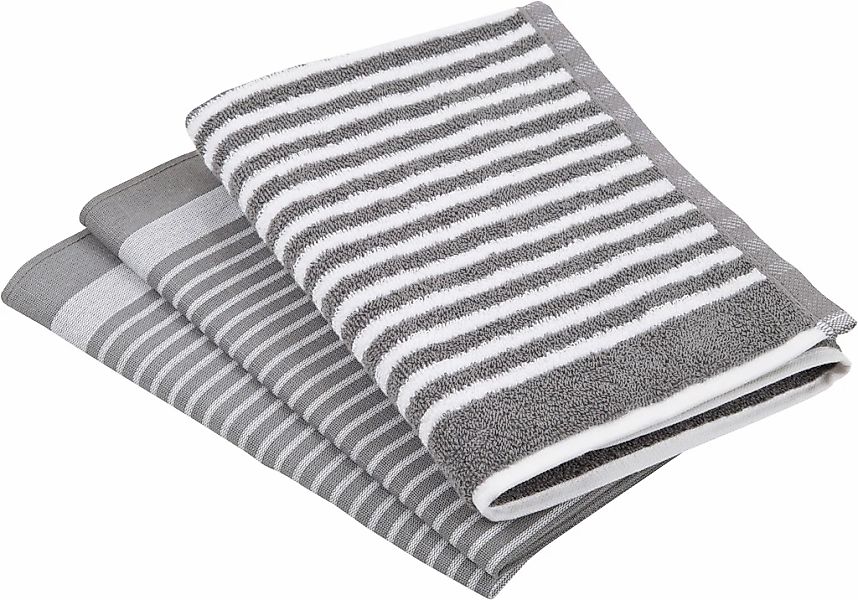 ROSS Geschirrtuch "Exclusiv" 1x Küchen-Frottiertuch 50x50 cm Streifen u. 2x günstig online kaufen