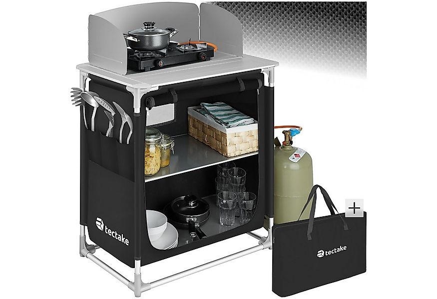 tectake Campingtisch Campingküche Premium mit 2 Fächern (1-St., 1 tlg), Seh günstig online kaufen