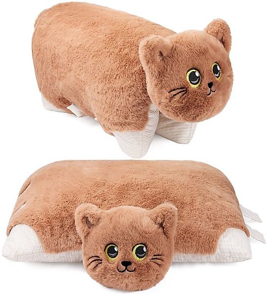 BRUBAKER Kuscheltier Katze - 2 in 1 Plüschtier und Kuschelkissen - 40 x 30 günstig online kaufen