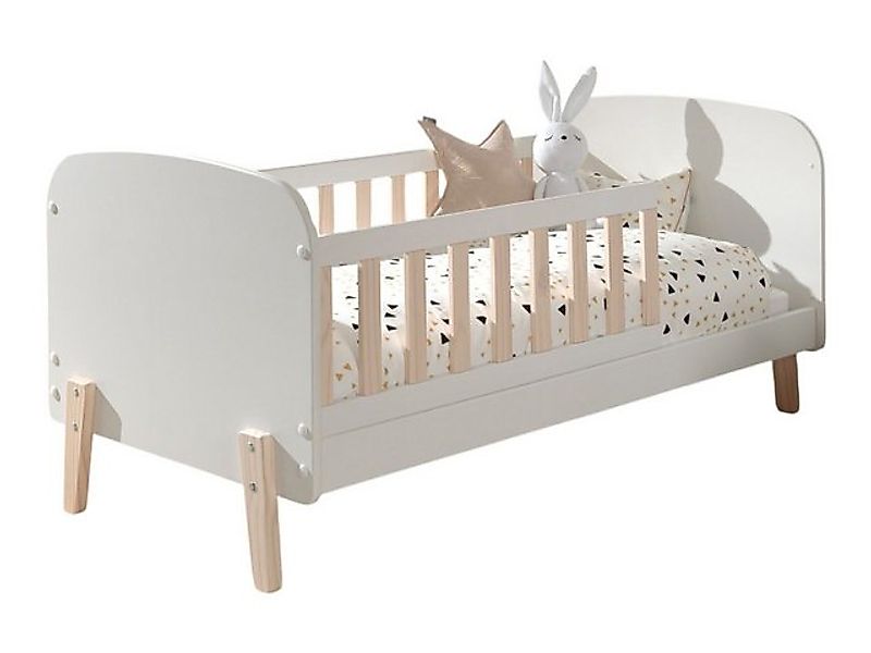 58 aufm Kessel Bettgestell Babybett Karilynn 147x77x68 Gitterbett MDF+Massi günstig online kaufen