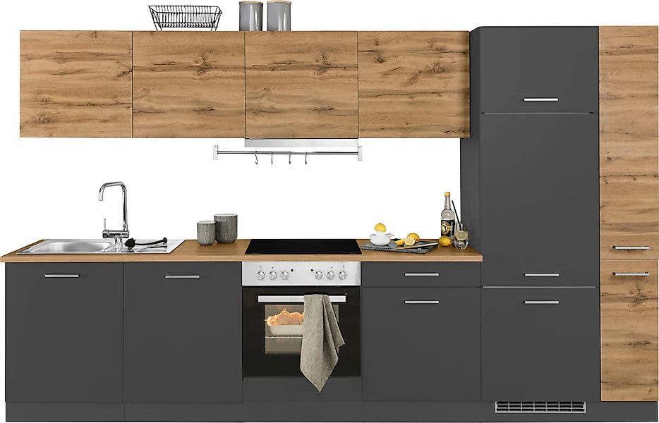 KOCHSTATION Küchenzeile "KS-Kehl" mit E-Geräten, Breite 330 cm, inkl. Kühls günstig online kaufen