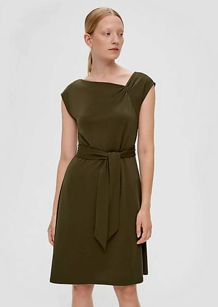 s.Oliver BLACK LABEL Minikleid Kurzes Kleid mit Knoten-Detail Kontrast-Deta günstig online kaufen