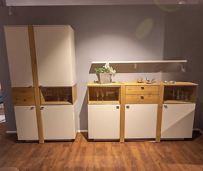 VENJAKOB Anbauschrank Wohnwand LS 043016 Albero Sideboard Vitrine Lack Weiß günstig online kaufen
