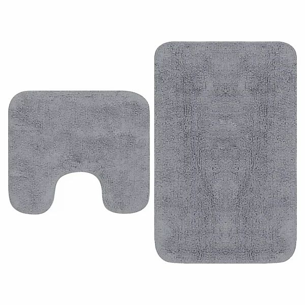 vidaXL Badematte, Badvorleger-Set 2-tlg. Stoff Grau günstig online kaufen