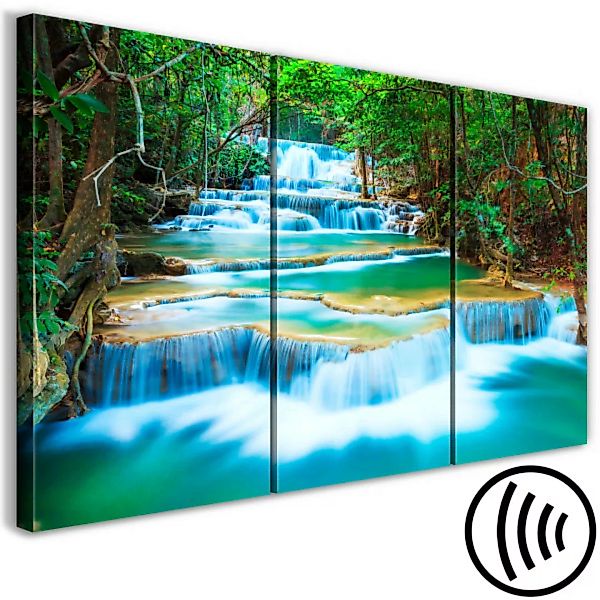 Wandbild Waterfall in Kanchanaburi (3 Parts) XXL günstig online kaufen