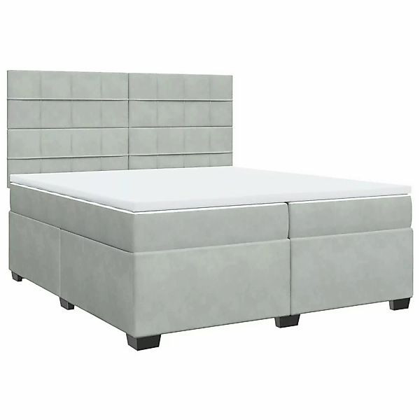 vidaXL Boxspringbett mit Matratze Hellgrau 200x200 cm Samt2107170 günstig online kaufen