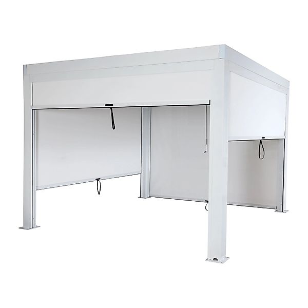 MCW Pergola L46 mit Seitenwand Weiß 3x3m günstig online kaufen