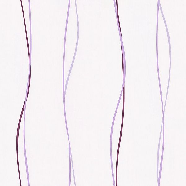 Bricoflor Geschwungene Linien Tapete Weiß Lila Moderne Streifentapete für W günstig online kaufen