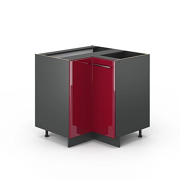 Vicco Eckunterschrank Fame-Line Bordeaux Hochglanz/Anthrazit 81 cm ohne Arb günstig online kaufen