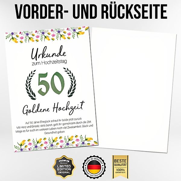 Tigerlino Poster 50. Hochzeitstag Geschenk Goldene günstig online kaufen