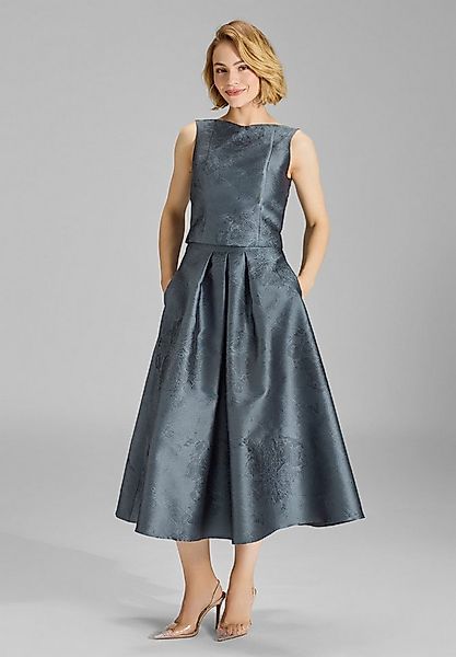 SWING Midirock - Floraler Jacquard Rock mit Falten in Midi Länge günstig online kaufen