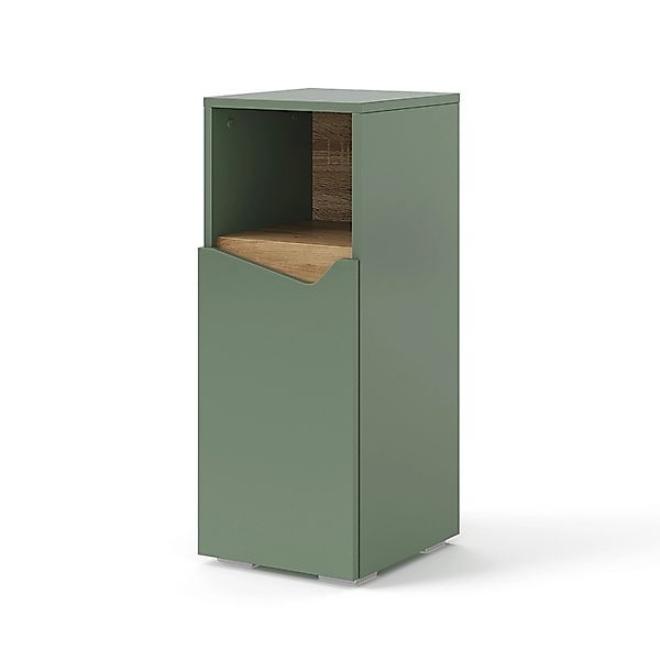 Vicco Midischrank Marelle Grün/Artisan 30 x 75 cm mit Tür und offenem Fach günstig online kaufen