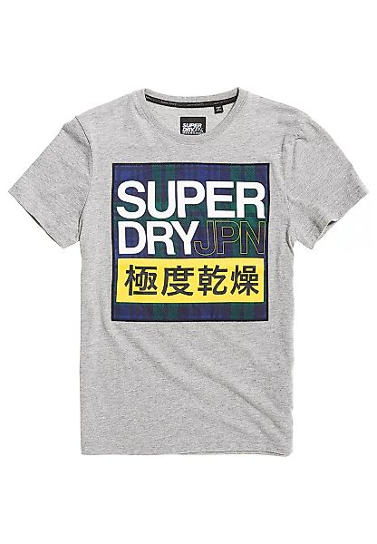 Superdry T-Shirt Herren CRAFTED CHECK TEE Grey Marl günstig online kaufen