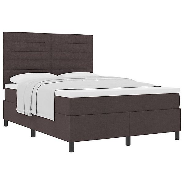 vidaXL Bett Boxspringbett mit Matratze Dunkelbraun 160x200 cm Stoff (1-tlg) günstig online kaufen