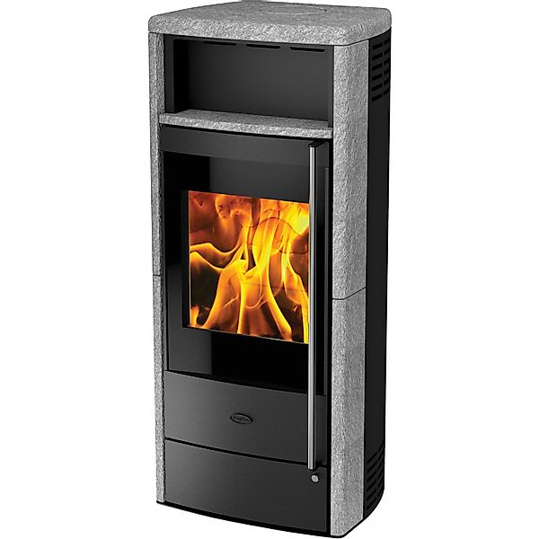 Fireplace Teramo Kaminofen Speckstein Schwarz 6 kW mit Automatik günstig online kaufen