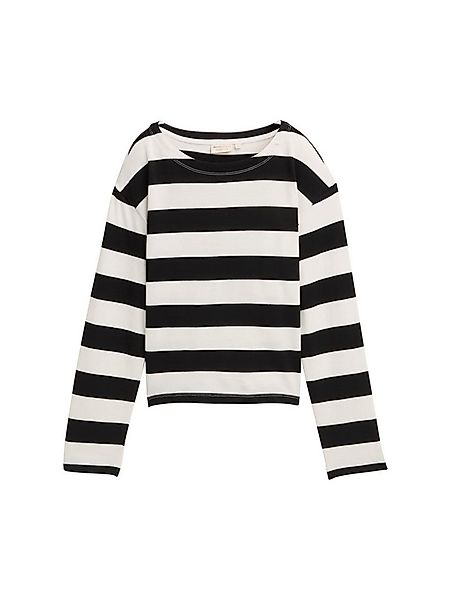 TOM TAILOR T-Shirt Langarmshirt mit Streifenmuster günstig online kaufen