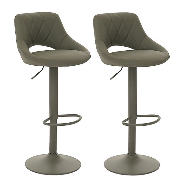 PROREGAL 2er-Set Barhocker Gepolstert Mit Lehne Sitzhöhe 60-82cm Fußablage günstig online kaufen