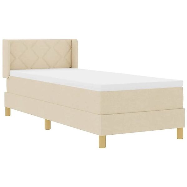 vidaXL Boxspringbett mit Matratze Creme 200 x 80 cm Polyester 3341326 günstig online kaufen