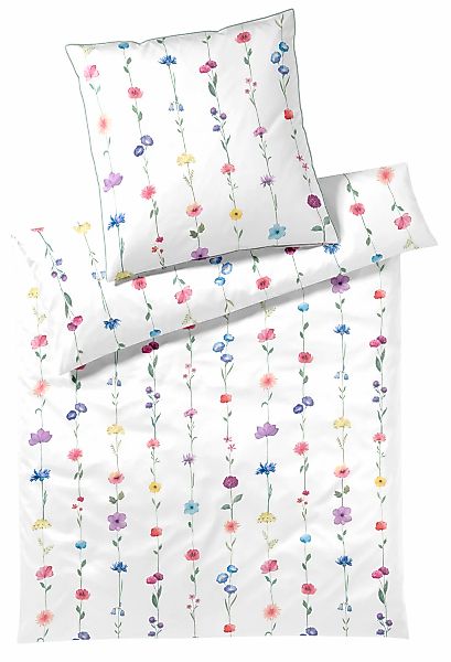 Elegante Bettwäsche "Flower Show" 2 Stk. angenehmes Hautgefühl günstig online kaufen