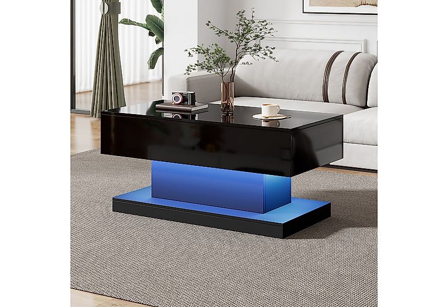 STILVORA Couchtisch Hebbarer Wohnezimmertisch mit LED,Beistelltisch mit Sta günstig online kaufen