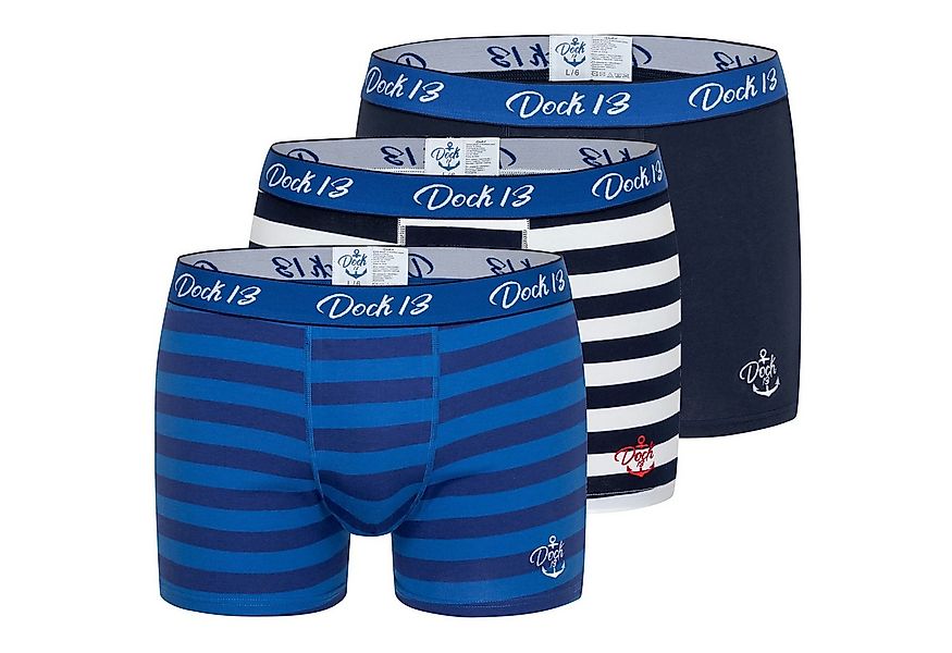 Dock13 Retro Boxer Dock13 Männer Boxershorts "Grömitz" Maritim (3er Pack Bo günstig online kaufen