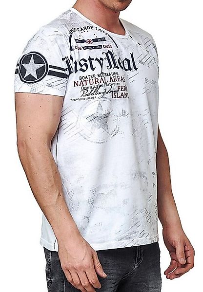 R-NEAL T-Shirt T-Shirt Regular Original College Shirt Knopfleiste Print Ver günstig online kaufen
