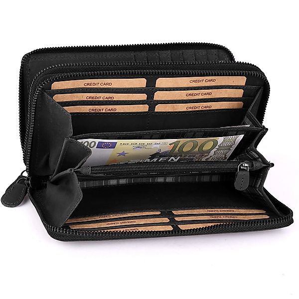 Benthill Geldbörse Damen Groß Echt-Leder RFID günstig online kaufen