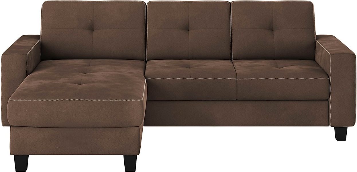 Places of Style Ecksofa »Varese L-Form«, Kreuznaht in beige günstig online kaufen