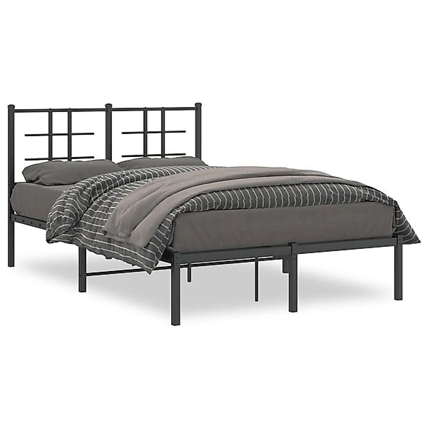 vidaXL Bettgestell mit Kopfteil Metall Schwarz 120x190 cm Modell 91953875 günstig online kaufen