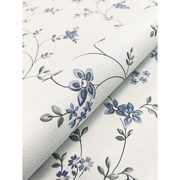 Newroom Vliestapete Florin Blue Blumen Floral FSC® günstig online kaufen