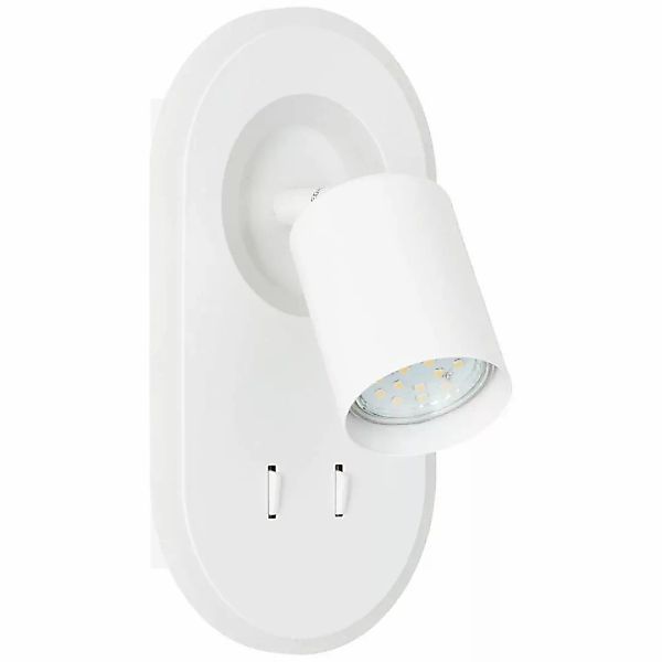 LED Wandleuchte Kimon in Weiß 2x 5W 1200lm mit Lesearm günstig online kaufen