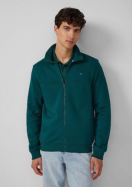 s.Oliver Sweatjacke Sweatshirt Jacke Sweatjacke mit Stehkragen und Logo-Det günstig online kaufen