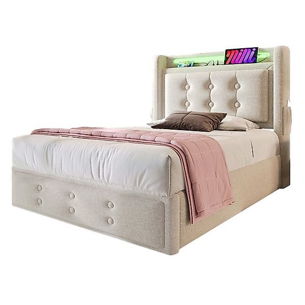 Gotagee Polsterbett Einzelbett Gästebett 90x200cm Jugendbett mit Stauraum E günstig online kaufen