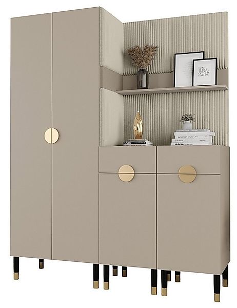 ABIKS MÖBEL Kompaktgarderobe PALERMO Set 7 Garderobe mit gepolsterten Panee günstig online kaufen