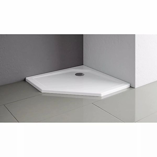 Schulte Duschwannen-Set Extraflach Fünfeck 100 cm x 100 cm Alpinweiß günstig online kaufen