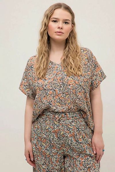 Studio Untold Hemdbluse Blusenshirt oversized floraler Print V-Ausschnitt günstig online kaufen