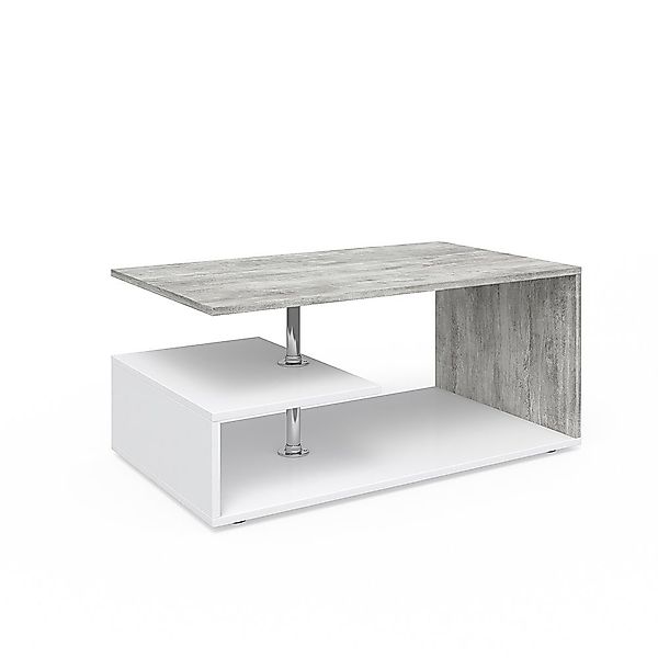 Vicco Couchtisch Guillermo, Weiß/Beton, 91 x günstig online kaufen