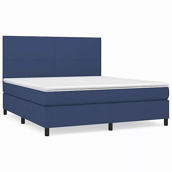 vidaXL Boxspringbett Boxspringbett mit Matratze Blau 160x200 cm Stoff Bett günstig online kaufen