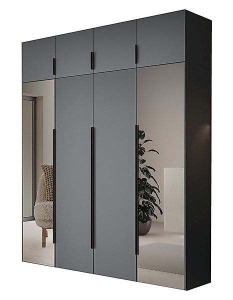 Compleo Drehtürenschrank Kleiderschrank mit Aufsatz, Hochschrank, Spiegelsc günstig online kaufen