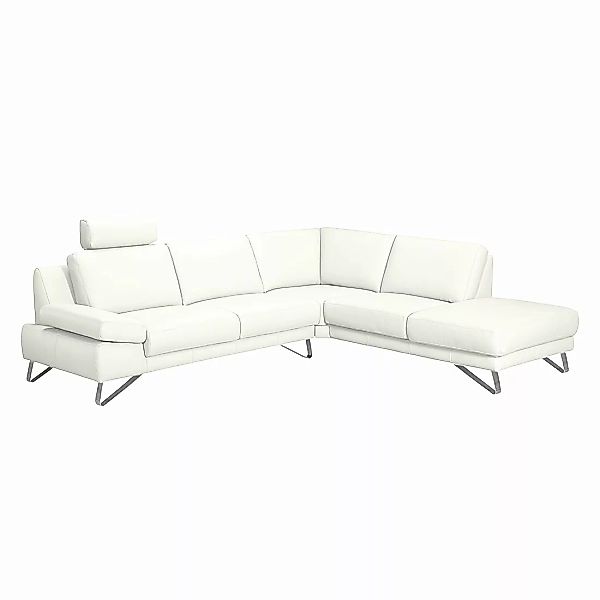 home24 loftscape Ecksofa Silvano 2,5-Sitzer Weiß Kunstleder 270x81x232 cm ( günstig online kaufen