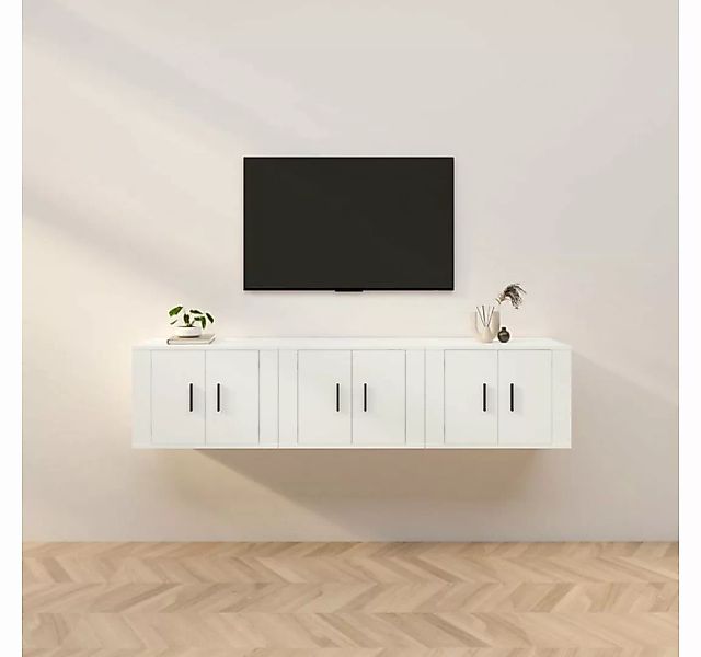 furnicato TV-Schrank TV-Wandschränke 3 Stk. Weiß 57x34,5x40 cm günstig online kaufen